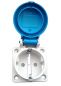 Preview: IP54 Schuko Anbausteckdose blau 10/16A 230V Steckklemmen