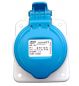Preview: IP44 Camping Caravan ANBAUSTECKDOSE schräg 16A 230V 3-pol blau - VE