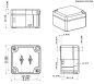 Preview: IP66 ABS-Kunststoff Leergehäuse glatt OT klar  55x53x36mm