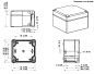 Preview: IP66 ABS Klemmkasten glatt OT klar  82x80x56mm