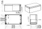 Preview: IP66 ABS-Kunststoff Leergehäuse glatt OT grau 200x120x86 mm