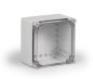 Preview: ABS Gehäuse 200x200x132mm Kunststoff glatt IP66 transparenter Deckel