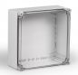 Preview: Polycarbonatgehäuse 300x300x185mm Kunststoff glatt IP66 transparenter Deckel