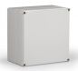 Preview: Polycarbonatgehäuse 400x400x185mm Kunststoff glatt grau IP66