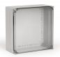 Preview: polycarbonat housing 400x400x185mm plastic smooth IP66 transparent cover