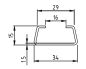 Preview: 1m C-profile trapezoidal rail 34x15mm perforated