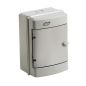 Preview: AP Verteiler 1x4TE HS+NPE - IP55 Feuchtraumverteiler grau mit Klappe