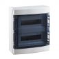 Preview: IP65 ABS AP Feuchtraum Verteiler 2-reihig 2x 18TE mit Tragschiene mit N/PE-Klemme