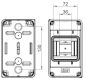 Mobile Preview: IP65 Verteilergehäuse AP Verteiler 1x 4TE plombierbar 2x vorgebohrt 1xM25 mit Tragschiene