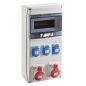 Preview: Wall distributor IP65 8HP with 3x 230V blue sockets IP54 + 2x 16A 400V IP44