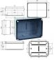 Preview: ELT231 plastic housing gray 241x180x95mm LWH inside with transparent cover 185x246x100 mm HWD - OPU
