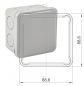 Preview: EX088 plastic housing pre-embossed 84x84x50mm LWH IP54 terminal box grey