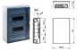 Preview: IP40 AP Verteilergehäuse 24TE (2x 12TE ) mit transparenter Klappe, Tragschinenen und N/PE-Klemme Preview: IP40 AP Verteilergehäuse 24TE (2x 12TE ) mit transparenter Klappe, Tragschinenen und N/PE-Klemme