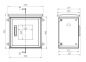 Preview: GFK KunststoffGehäuse 500x500x300 mm (HBT) Standardtür mit Schwenkhebelgriff