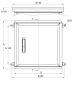 Preview: GFK KunststoffGehäuse 500x500x300 mm (HBT) Standardtür mit Schwenkhebelgriff