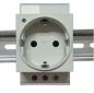 Preview: 230V distribution built-in socket 16A VDE light grey with LED