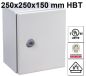 Preview: Metal switch cabinet 250x250x150 mm (HWD) IP66 1-door