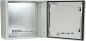 Preview: kleiner Metall Schaltschrank 380x380x210 mm HBT RAL7035 1-türig IP66 mit verzinkter Metall-Montageplatte und Erdungsband