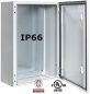 Preview: control cabinet 600x600x300 mm HBT sheet steel 1-door IP66 with mounting plate and earthing strap