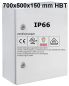 Preview: IP66 Schaltschrank 700x500x150 mm HBT VDE UL zertifiziert Stahlblech
