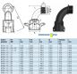 Preview: angle 90° screw connection M40 metric on corrugated tube NW37
