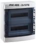Preview: IP65 ABS AP Feuchtraum Verteiler 2-reihig 2x 18TE mit Tragschiene mit N/PE-Klemme