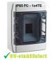 Preview: IP65 AP Outdoor-Verteiler 4TE 1-reihig mit transp. Klappe uv-stabilisiert