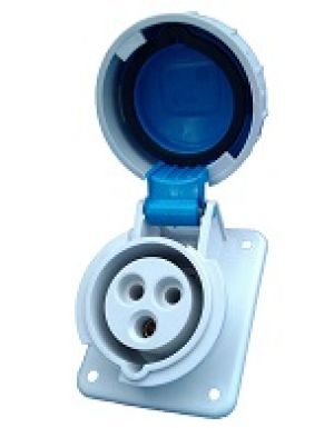 IP65 Wandverteiler einreihig 9 TE mit vorverdrahteten Steckdosen 2801 - 16A/230V/3-polig