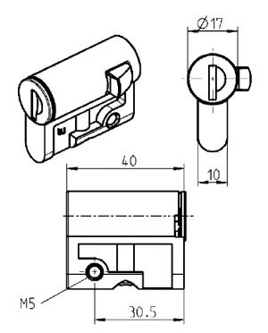 Profil-Halbzylinder mit 3mm Doppelbart-Schließung