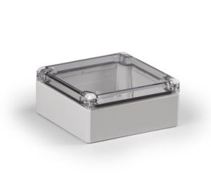 IP66 ABS Klemmkasten glatt OT klar  122x120x56mm
