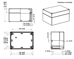 IP66 ABS Klemmkasten glatt OT klar  160x120x91mm