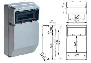 IP67 Wall Distributor Empty 1x13TE HS