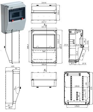 IP67 PRY Wall Distributor Empty Housing 178P/RR