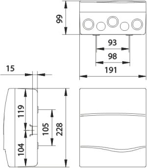 Aufputz Kleinverteilergehäuse weiß Typ BV8PT 1x8 IP40