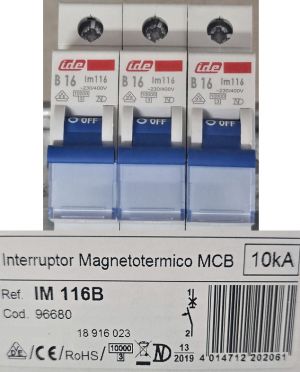 1B16A Miniature circuit-breaker 1-pole 10KA 1TE VDE