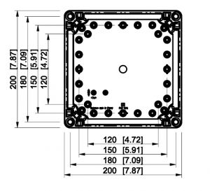 IP66 ABS Kunststoff Klemmenkasten glatt 200x200x185 mm - Deckel transparent