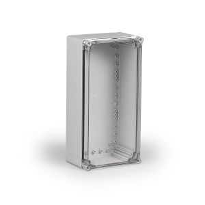 ABS Gehäuse 400x200x132mm Kunststoff glatt IP66 transparenter Deckel