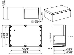 IP66 ABS Industriegehäuse transparent / klar 160 x 240 x 91 mm