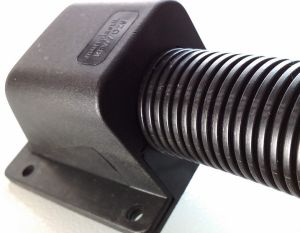 Flansch-Anschluss schwarz für Wellrohr NW37