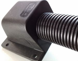 Flansch-Anschluss schwarz für Wellrohr NW50