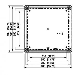 ABS housing 400x400x132mm plastic smooth gray IP66