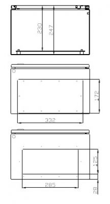 metal control cabinet 400x400x250 mm HBT IP66 single door