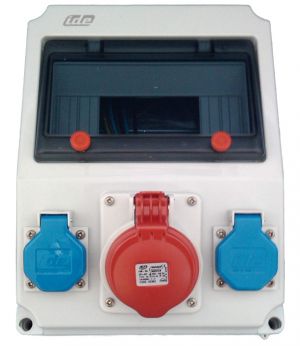 Wandverteiler 41233 mit 2x230V + 1x16A Steckdosen vorverdrahtet