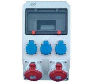 Wall distributor 41244 pre-wired with 3x230V 2x32A sockets