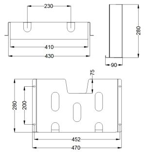 Schaltplantasche A4 Stahlblech RAL7035
