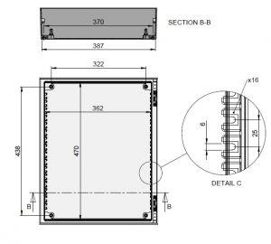 Kunststoff-Schaltschrank 500x400x200mm (HBT) IP66 Schwenkhebel