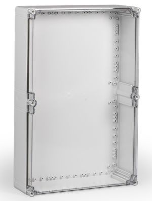 Polycarbonate housing 400x600x132mm plastic gray with transparent cover