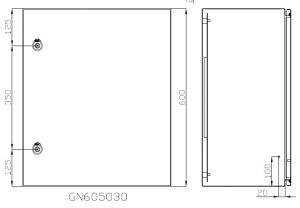 Schaltschrank 600x500x300 mm HBT Stahlblech 1-türig