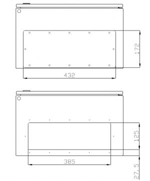 IP66 Stahlblech Schaltschrank 600x500x300 mm HBT 1-türig mit verzinkter Metall-Montageplatte und Erdungsband