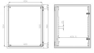 Wall Mounting Enclosure RAL7035 IP66 single door HBT 600x500x300